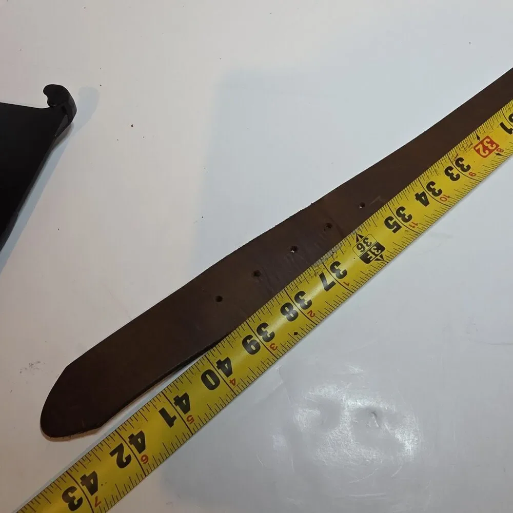 Justin Men's Work Basic Brown Belt 2328D Size 38 Top Grain Leather Brass Buckle